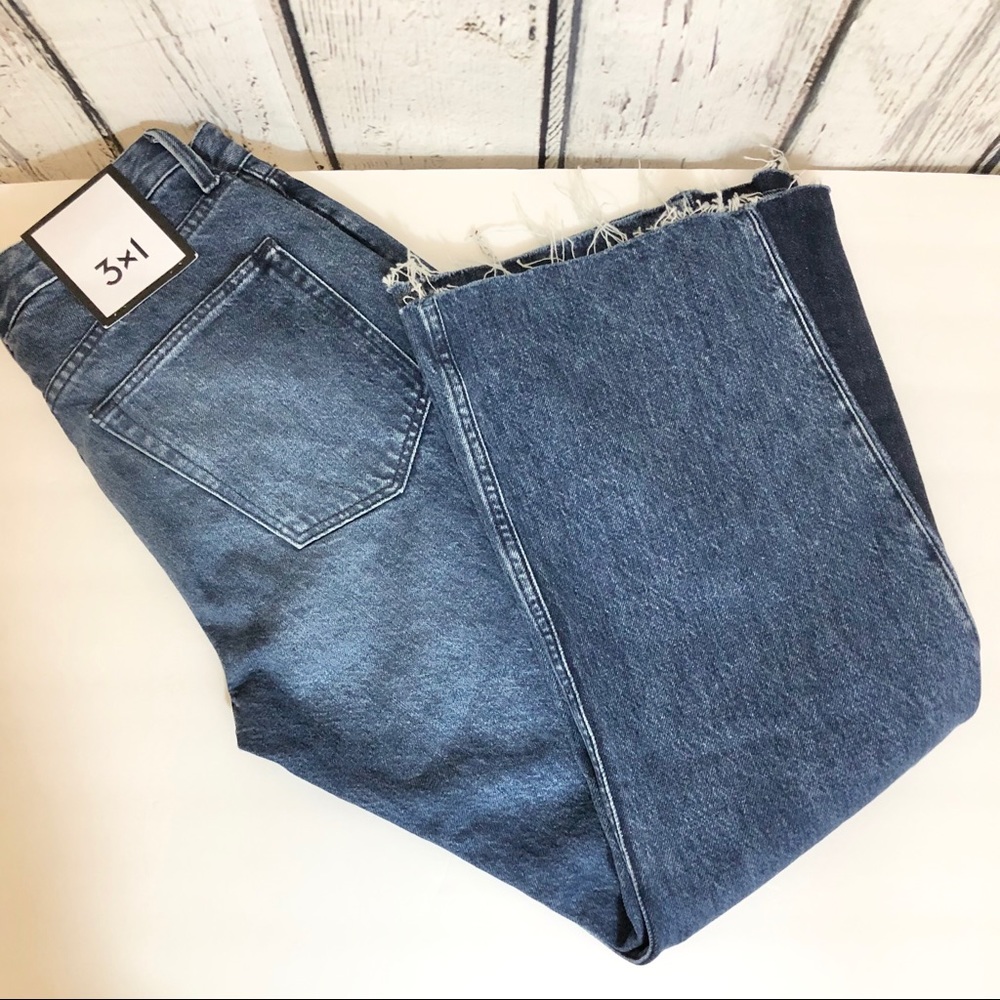 3x1 Higher Ground Gusset Raw Hem bell bottom wide leg Jeans size 24 color Elvia - Picture 4 of 8